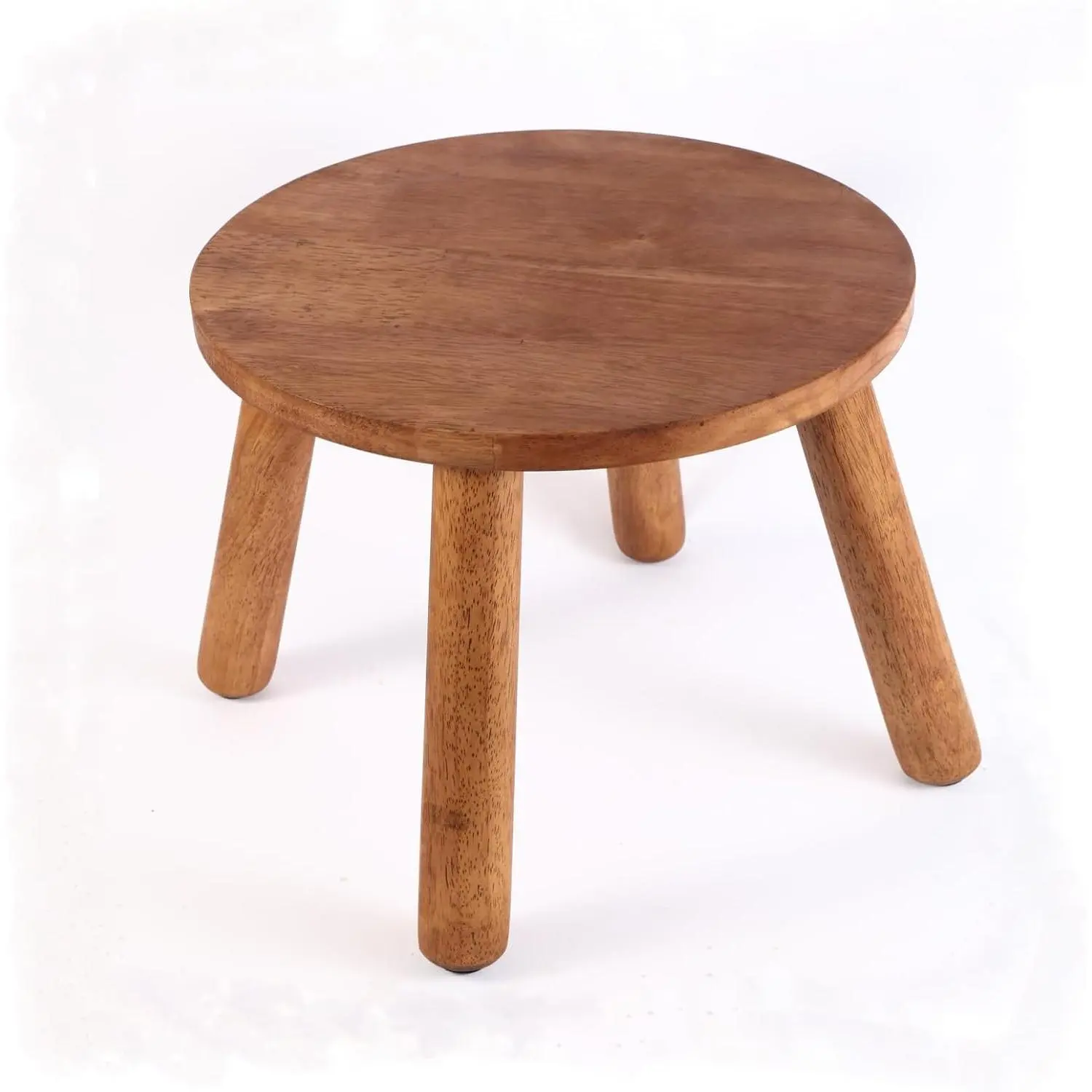 Round Solid Wooden Stool,Plant Stand,Step Stool,Walnut,9.3" H | 100% Wood Stool perfect as Plant Stool,Shoe Changing,Holds up to 300 Lbs,for Living room,Kitchen, Bathroom,Bedroom