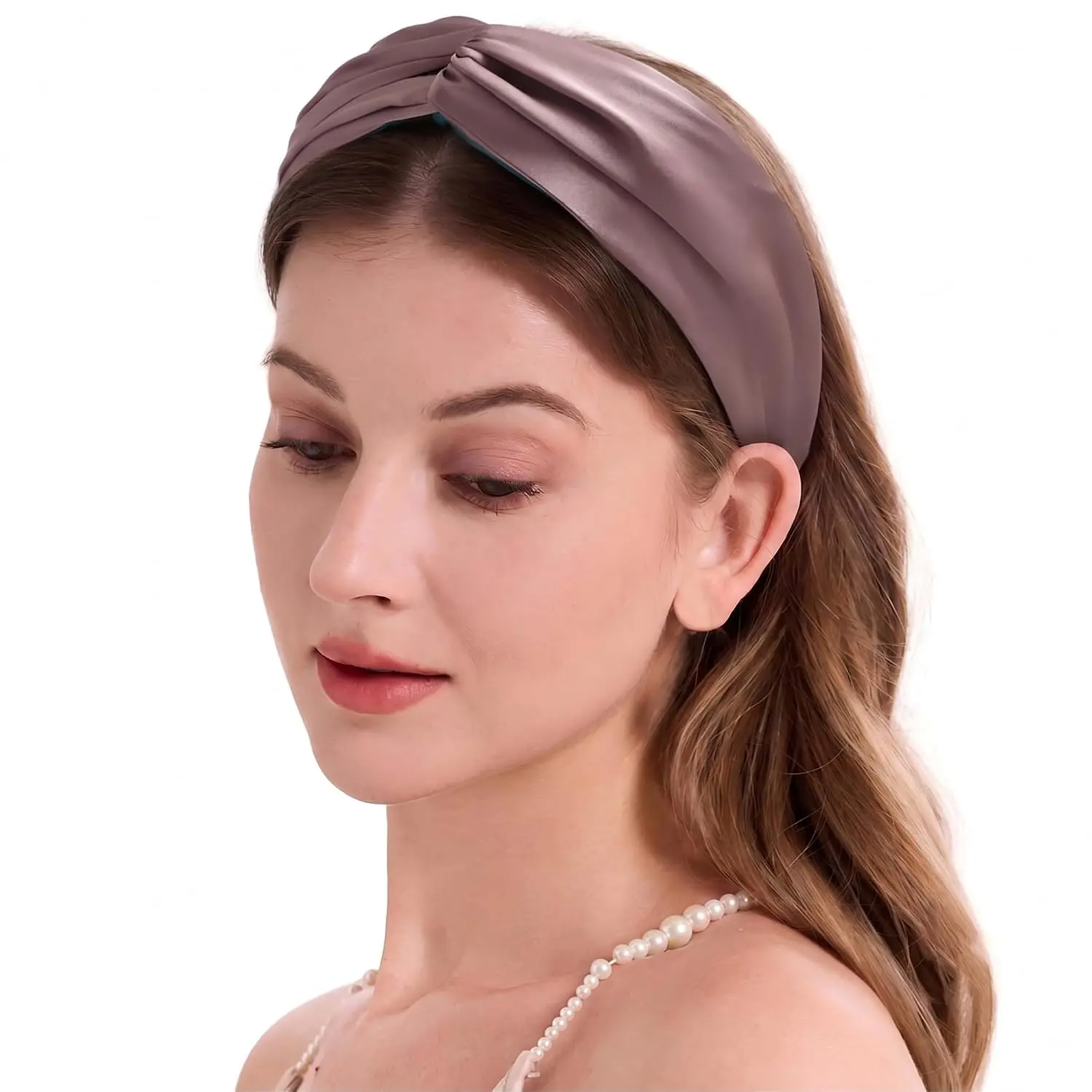 Mulberry Silk Headband for Women's Hair, Solid Batik  | smooth luxury real silk,stretch elastic no slip fit,makeup  skincare use,travel daily wear,boho fashion hair accessory