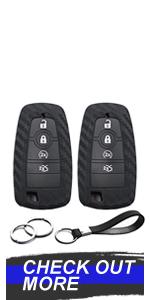 2pcs Compatible with Ford Key Fob Cover Case Key Chain for Ford Explorer F150 Fusion Bronco Transit F250 F350 F450 F550 F650 F750 Ranger Maverick Accessories Shell Carbon Fiber Black