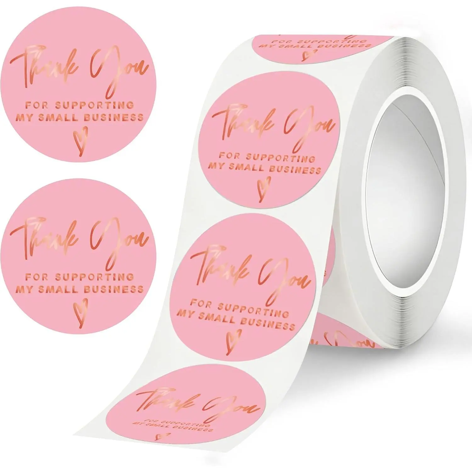 500 count  Thank You Stickers, 1.5"  Thank You for Supporting My Small Business Stickers, Self-Adhesive Round  Durable Labels Packaging Seals for  Bags Orders Boxes Envelopes