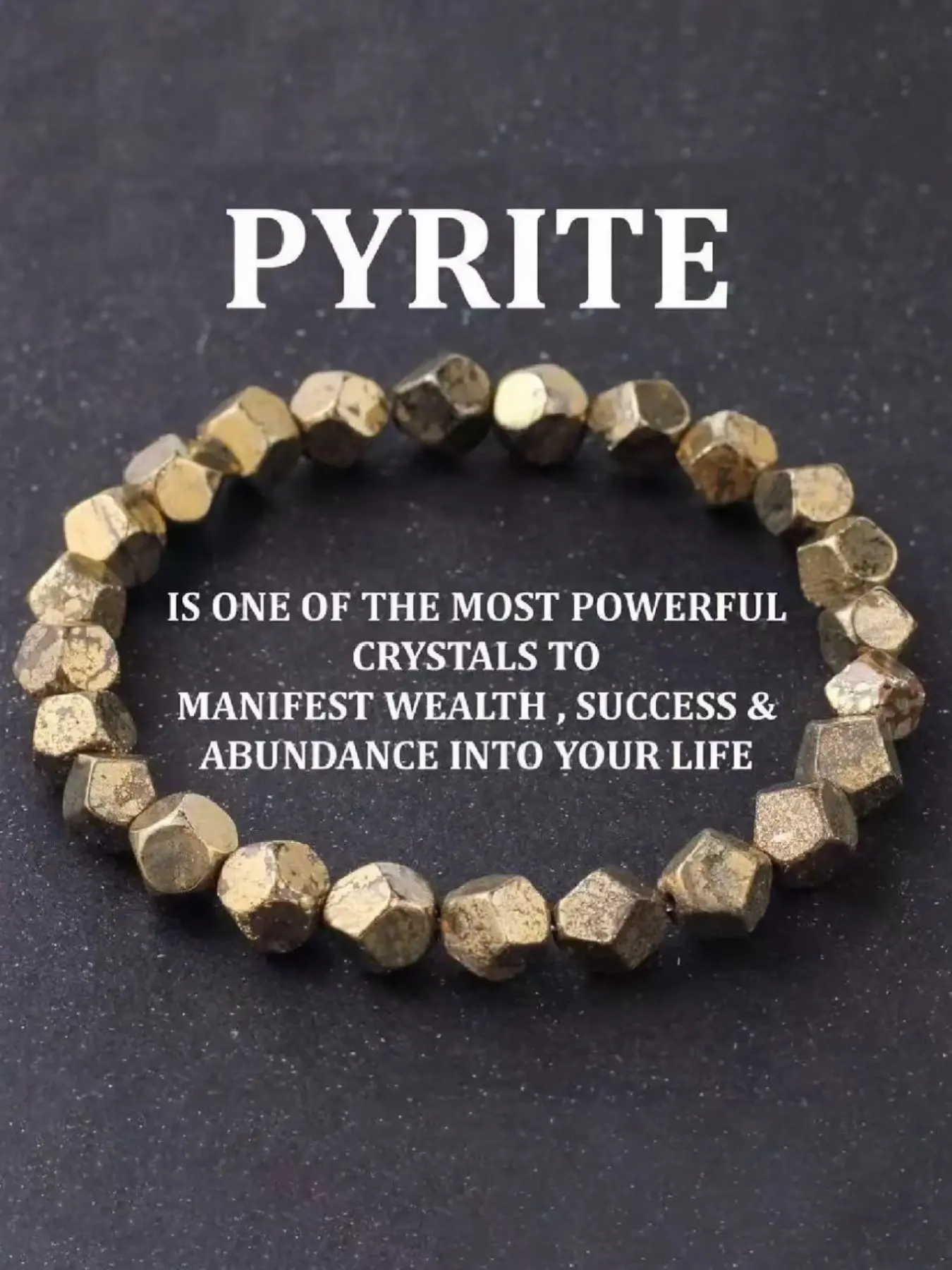 Handmade Pyrite Bracelet, Bohemian Faceted Beads, Symbol of Wealth and Abundance, Spiritual Jewelry, Vintage Gift, Natural Texture, Stone Bead Bracelet