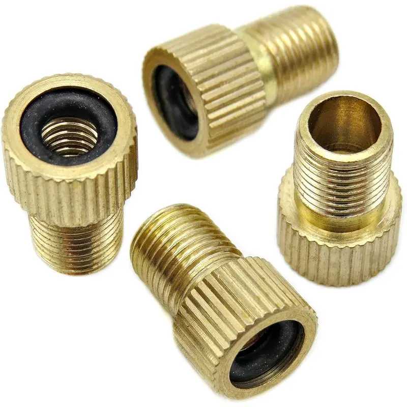 Outdoor sports Brass Presta Vae Adapter - Convert Presta to Schrader - Inflate Tire Using Standard Pump or Air Compressor (4 Pack)