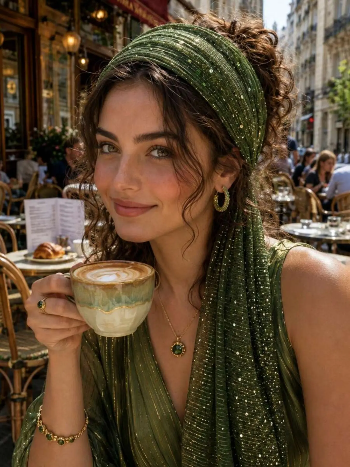 1pc New Arrival European And American Style Sequin Criss-Cross Headband, Bohemian Headscarf Shawl Scarf Shawl For Autumn