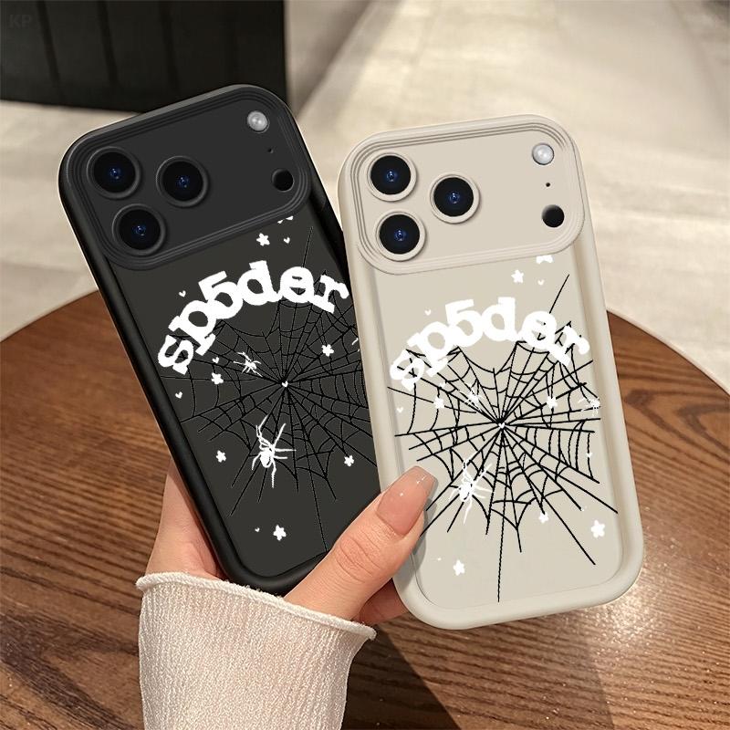 Edgy Dark Spider Web Phone Case for iPhone X 11 12 13 14 15 16 17 Pro Max/Plus/Air  - Ultra-Thin Heavy-Duty Shockproof Liquid Silicone Protective Cover| Unique Gift for Men