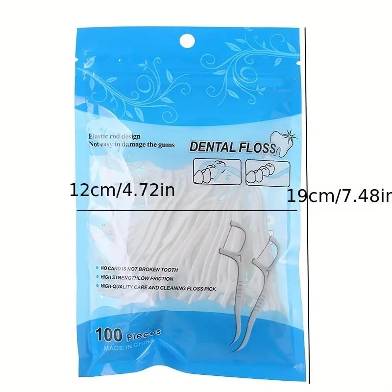 100pcs Disposable Dental Floss, High Toughness Dental Floss Picks for Home & Travel, Thin Thread Tooth Flosses Teeth Cleaning Floss Sticks, Interdental Flosser, Oral Health Dental Care Products, Oral Hygiene Products