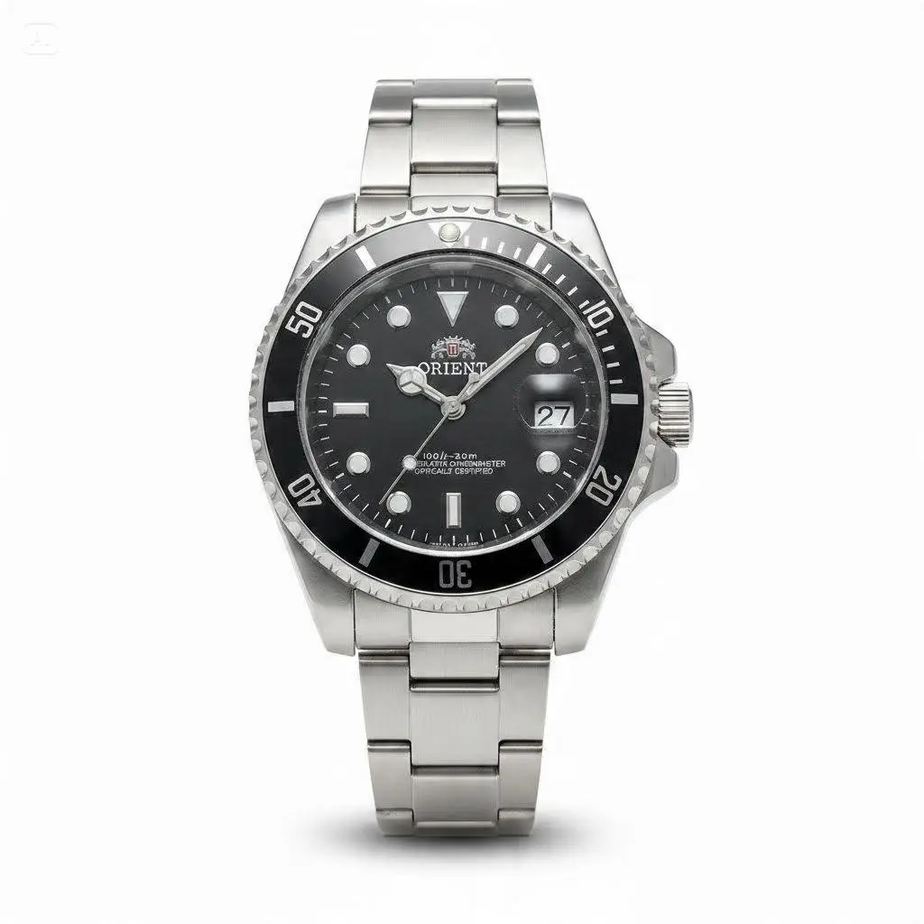 Men’s Automatic Mechanical Diver Watch, Orient Style Submariner Sports Wristwatch, Stainless Steel Bracelet Rotating Bezel, 100M Waterproof Luminous Hands Date Display, Business Casual Daily Outdoor Watch, Birthday Holiday Gift for Men Husband Boyfriend,