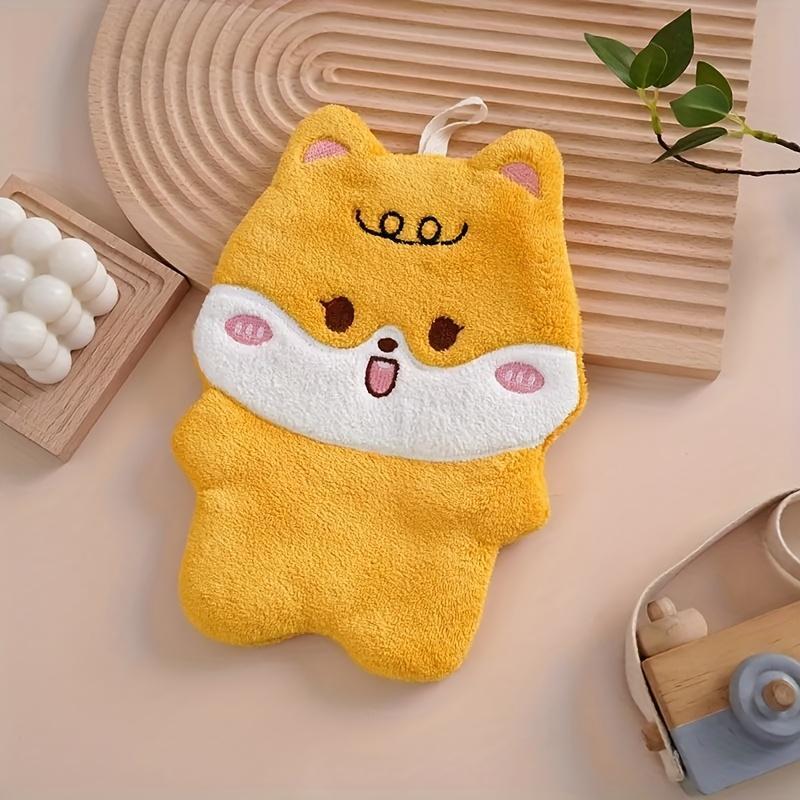 5Pcs Cute Cartoon Coral Fleece Towels, Highly Absorbent Fast Drying for Kitchen, Bathroom, Home & Travel