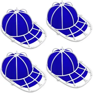 Hat Washer Cage - Protect Shape & Prevent Damage in Machine/Dishwasher, Fits All Baseball Caps,White (4 Pack)