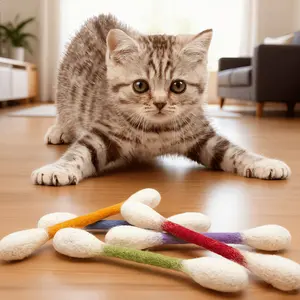 Six-Color Large Cat Toys Set, Durable Interactive Cat Playsticks, Perfect for Cats' Entertainment and Exercise, Ideal for Cat Lovers