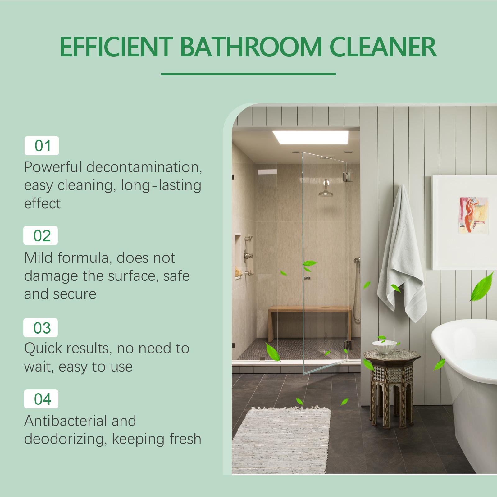 Bathroom Cleaner for Toilet Shower Walls Tile Hard Water Stain Remover Soap Scum Eliminator Fast Acting Powerful Heavy Duty Foaming Spray All Purpose