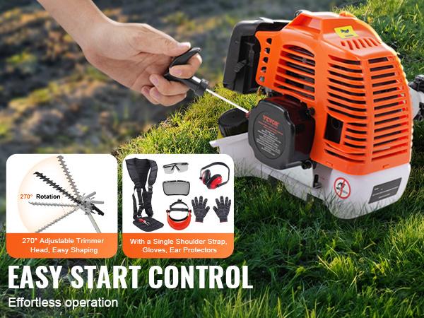 VEVOR 33CC 6-in-1 Multi-Functional Trimming Tools, Gas Hedge Trimmer, Weed Eater, String Trimmer, Brush Cutter, Edger, Pole Saw Chainsaw Pruner with Extension Pole