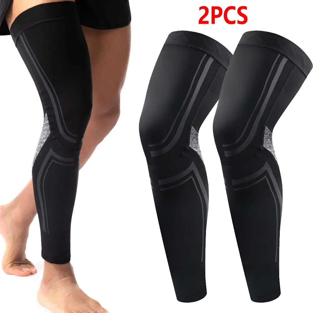 2PCS Full Leg Compression Sleeves for Running, Basketball, Footbal, Cycling - Men & Women Sports Leg Wear
