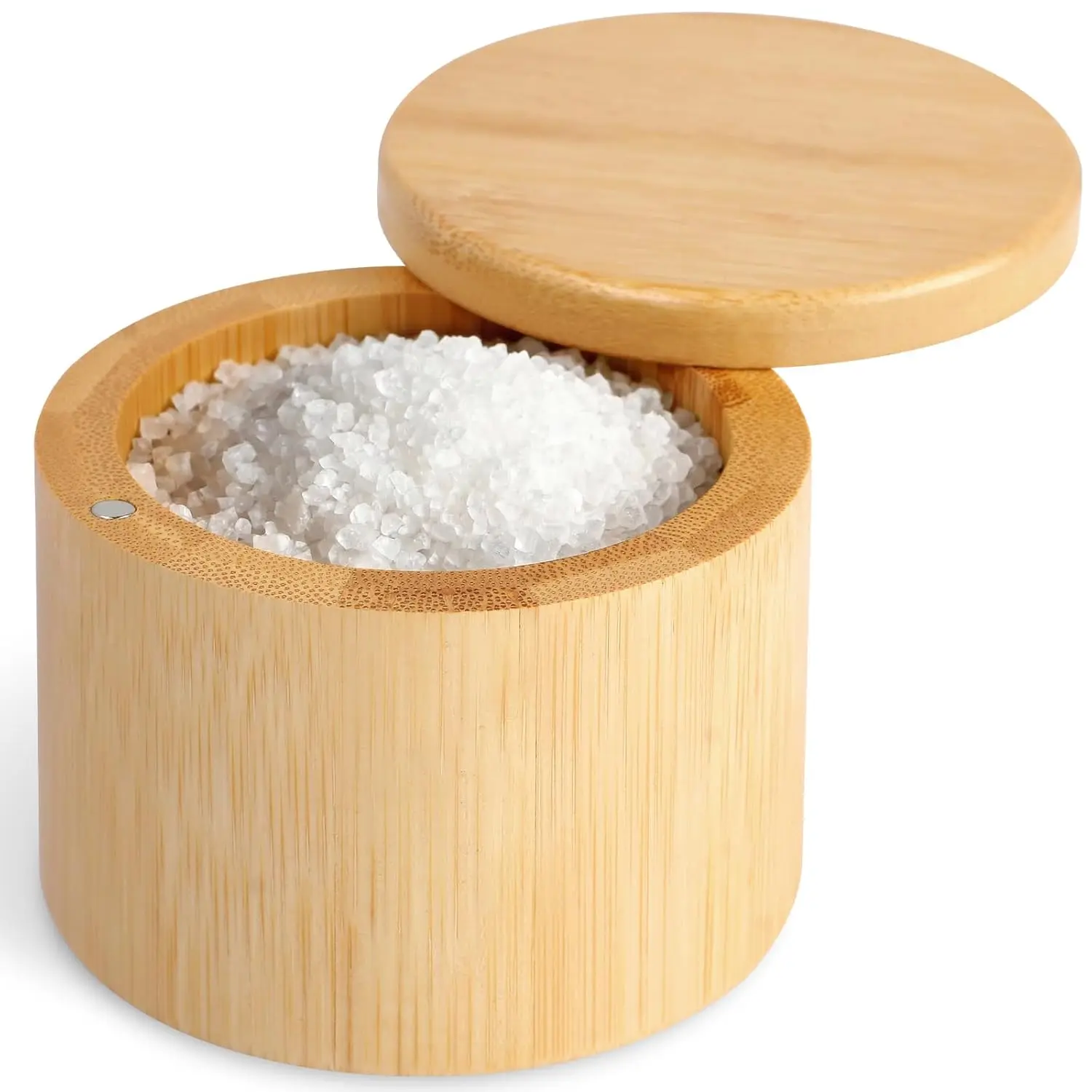 Salt Holder with Lid,  Salt Container, Salt Cellar with 360° Swivel Lid for Countertop to Store Pepper ,  Solid Salt Box Holder  Your Kitchen, 6 Oz by