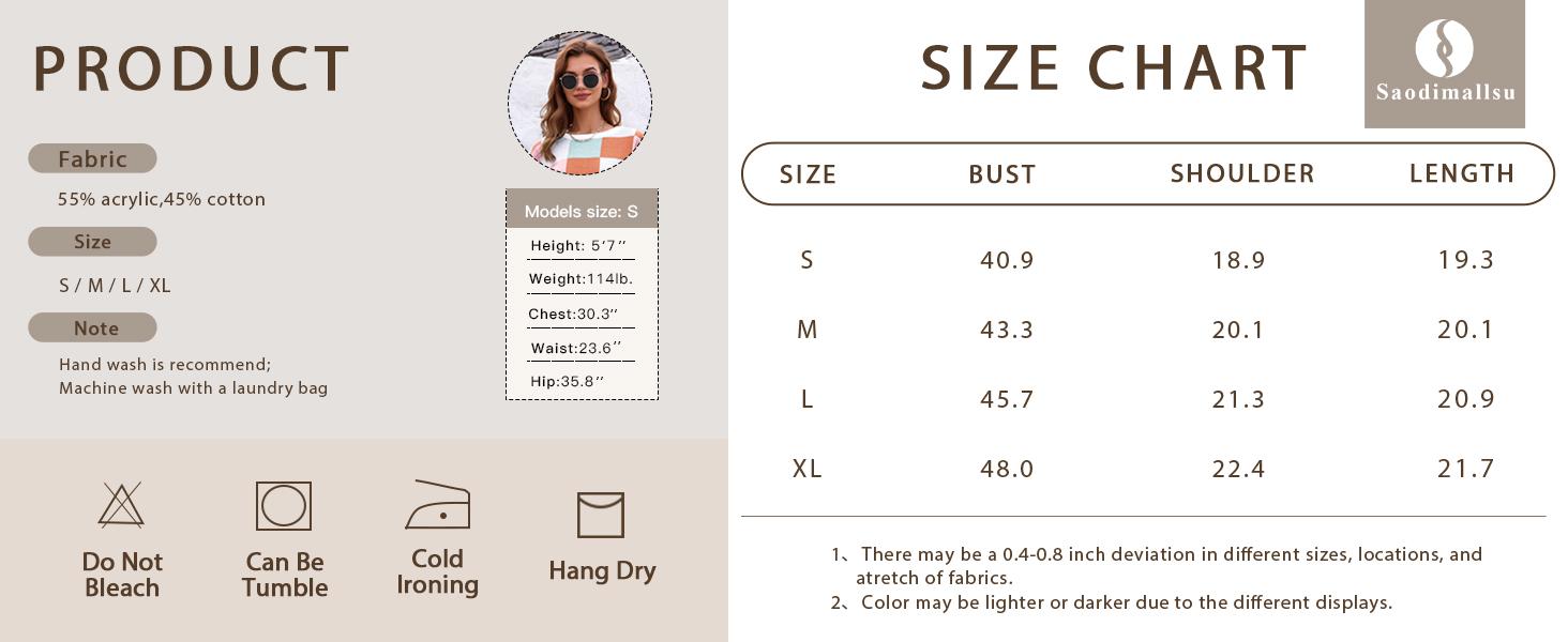 Saodimallsu Womens Cap Sleeve Crop Tops Summer Color Block Going Out Crew Neck Knit Trendy Casual Sweater