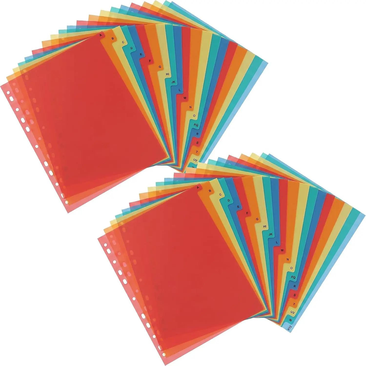 42 count 2set a-z dividers for 3 Ring Binder for 2/3/4/11 Ring,Letter Size | 2/3/4/11 Rings Binders 11-hole Design Fits ,Plastic material  alphabetical binder dividers Durable School Office