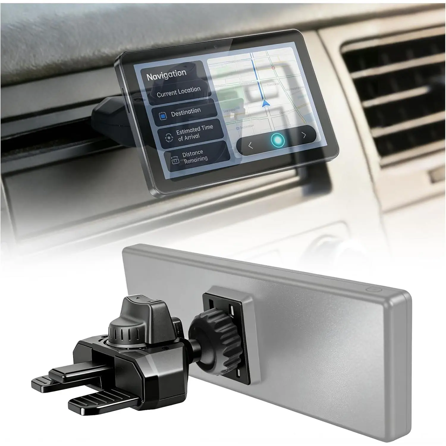360° Rotation CD Mount for  Screen,Adjustable CD Slot Mount for  Screen and in- Monitors Android Display, Carplays CDs Mounts with 17mm Ball Mounts