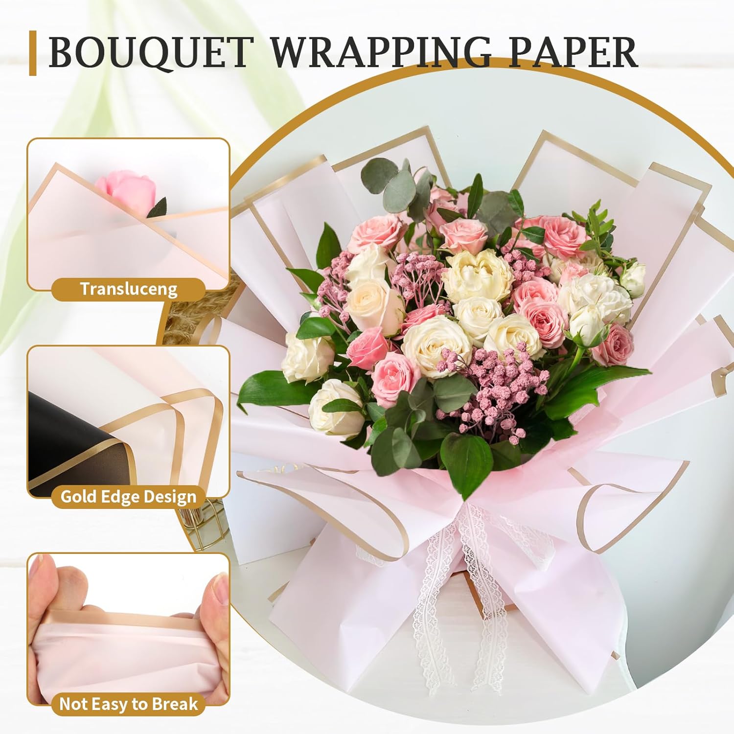 20 Sheets Flower Wrapping Paper Floral Bouquet Wrapping Paper Edge Korean Florist Bouquet Supplies for DIY Crafts Packaging Bouquet Wedding Birthday 22.8x22.8 inch ) 20 Sheets Flower Wrapping Paper Floral Bouquet Wrapping Paper Edge Korean Florist Bouquet Supplies for DIY Crafts Packaging Bouquet Wedding Birthday 22.8x22.8 inch )