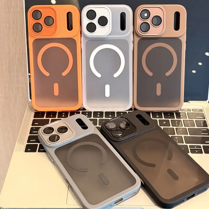 Matte Skin-Feel Magnetic Phone Case With Semi-Transparent Frosted Back Panel Shockproof Raised Camera Frame, Available In Multiple Neutral Earth Tones For iPhone 17 16 15 14 13