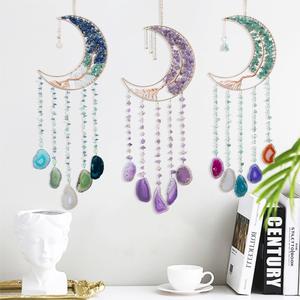 agate dream catcher, 1 count colorful exquisite hangable tree of life dream catcher, room decor, wall hanging dream catcher decoration for living room courtyard garden window home decor, decoration items, interior