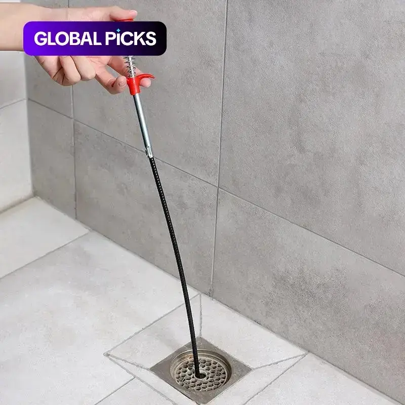 Stainless Steel Sewer Unclogging Tool, 1 Count Portable Reusable Drainage Clogging Remover, Drain Opener, Home Essentials, Cleaning Supplies, Summer Bathroom Supplies#GLOBAL PICKS