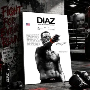 Ili UFC Canvas Wall Art Poster, Featherweight Champion MMA Print, Fighter Motivation Gym Decor, Combat Sports Canvas Artwork for Bedroom Man Cave Office