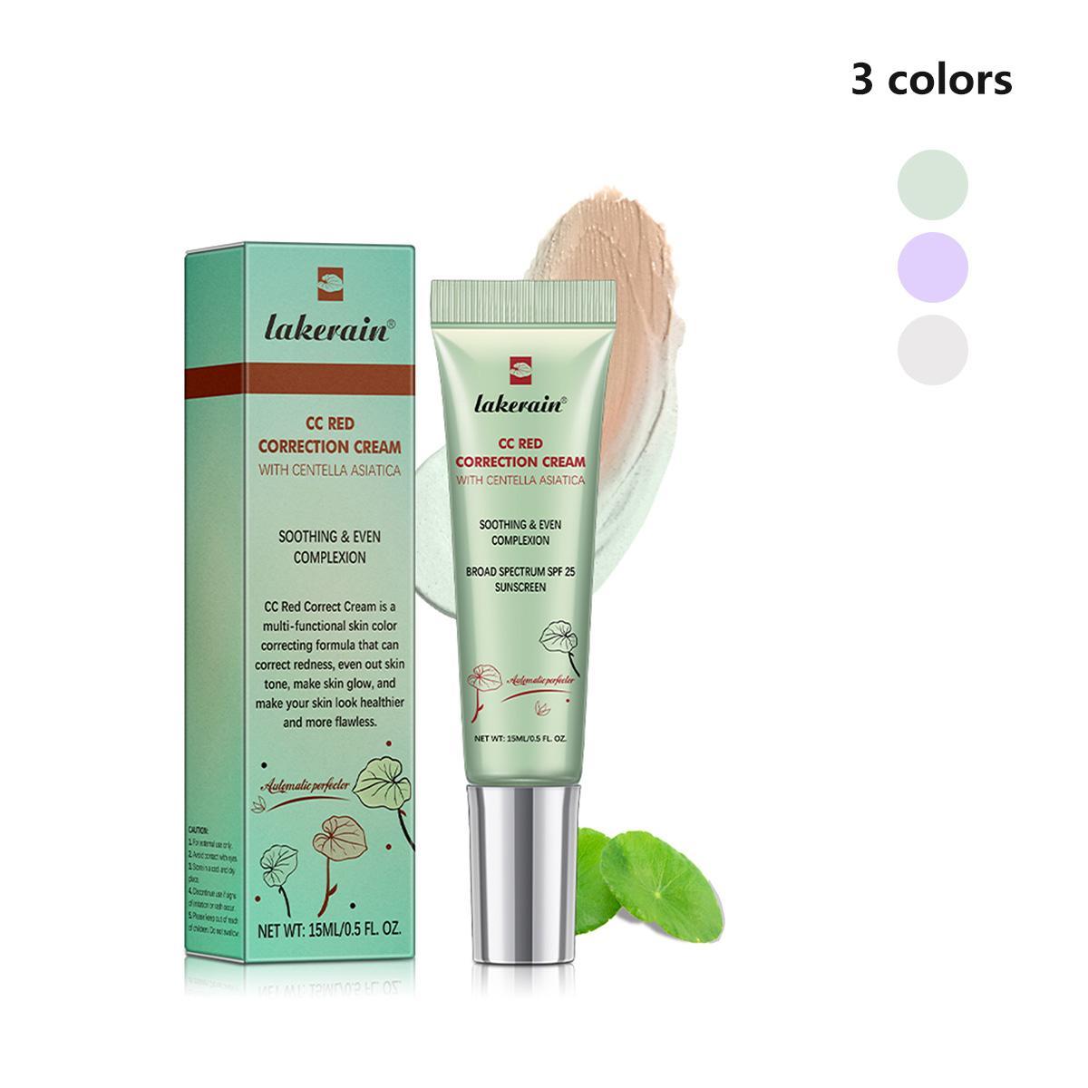 Moisturizing CC Cream, 3 Counts/set Long Lasting Full Coverage Flawless Makeup Cream, Lightweight Concealer Makeup Base Primer for Women & Girls