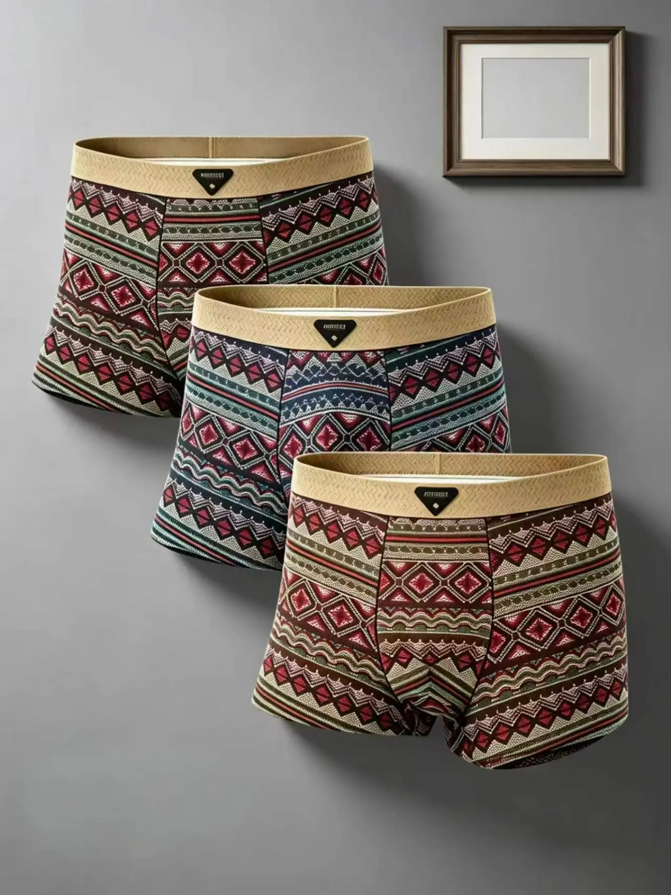 Men’s Premium Vintage Print Boxer Briefs, Breathable Mesh 3D Pouch Design, Moisture-Wicking Soft Comfort Underwear, Available in 3–15 Packs