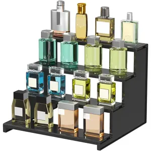 t 4 Tier Black Display Stand for Cologne, Perfume, Figures, Cupcakes, Desserts, Spices & Fragrance