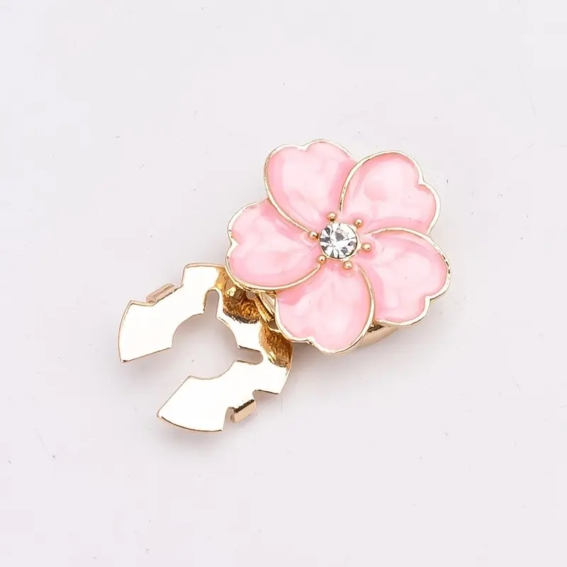 2Pcs Flower Button Covers 4 Colors Elegant Collar Buttons Decor for Suit Shirt Dress DIY Accessory
