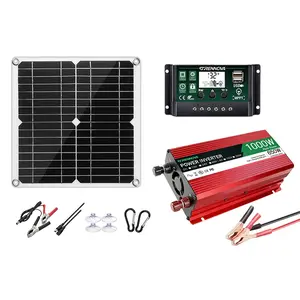 Grennova Complete Solar System Kit 30W Panel 1000W Inverter 60A MPPT Controller Real Power Off-Grid RV/Camper Home Backup