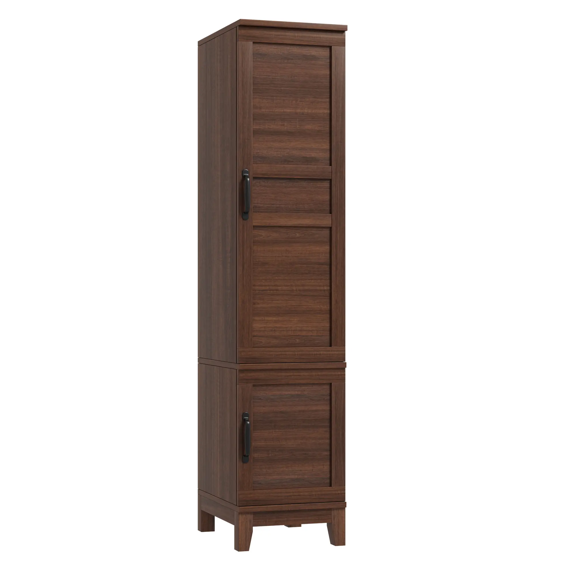 Narrow 2-Door Wardrobe, 40x53.5x183cm – Modern Space-Saving Armoire with Matte White Finish for Bedroom, Studio & Small Spaces
