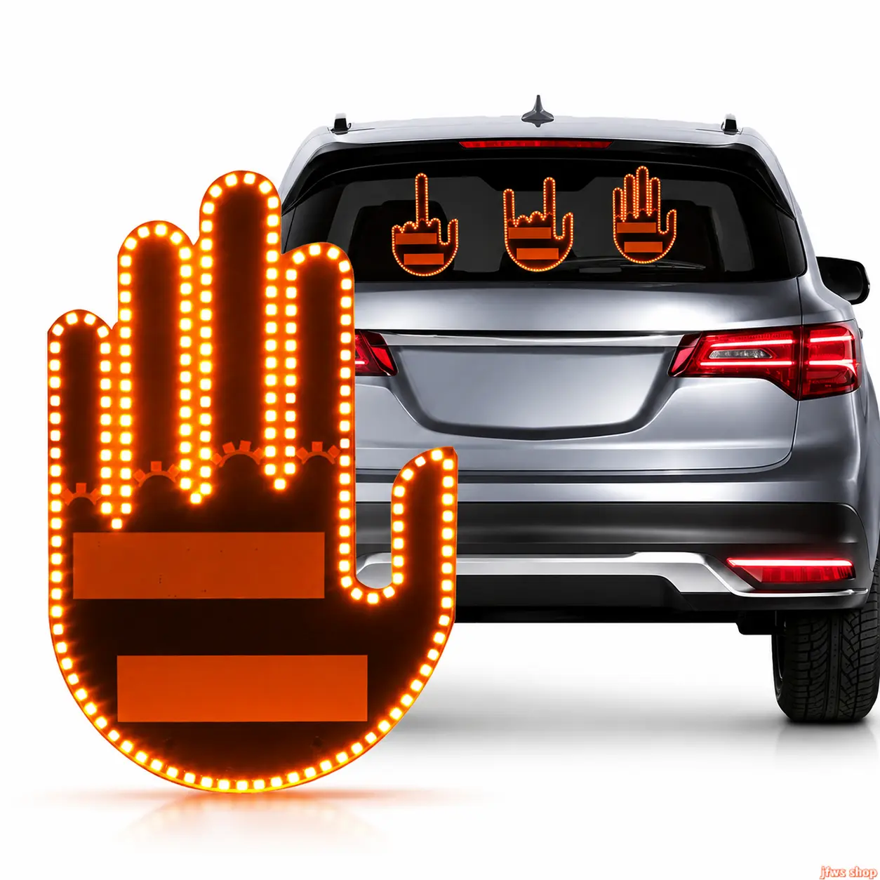 2026 New LED Hand Gesture Signal Light for Car Rear Window with Remote Control Multi-Function Anti-Collision Warning Lamp Interactive Palm Sign for Road Safety Night Driving Cool Vehicle Accessory Gift US Design homeessentials