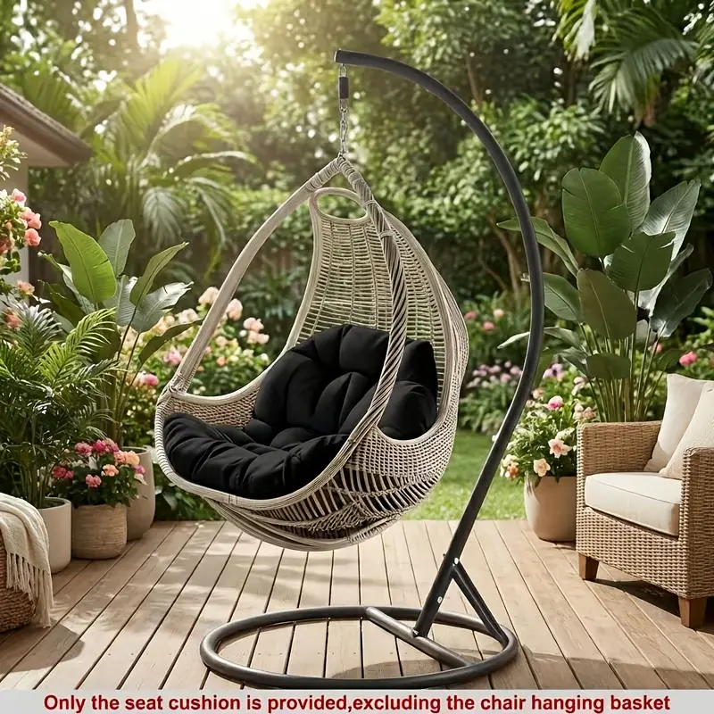 Ultra-Soft Egg Chair Rocking Seat Cushion - Suitable for Indoor and Outdoor Use, Thickened Anti-Collapse Filling, Tufted Oxford Fabric Cover, Removable and Washable Cover. Ideal for Reading Nooks/Balconies/Seat Cushions