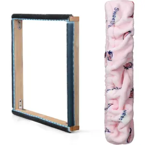 Rug Hooking Frame, Punch Needle Frame, Gripper Strip Frame,Cross Stitch Hoop, with Frame Flannel Cover (9.8*9.8 inch)