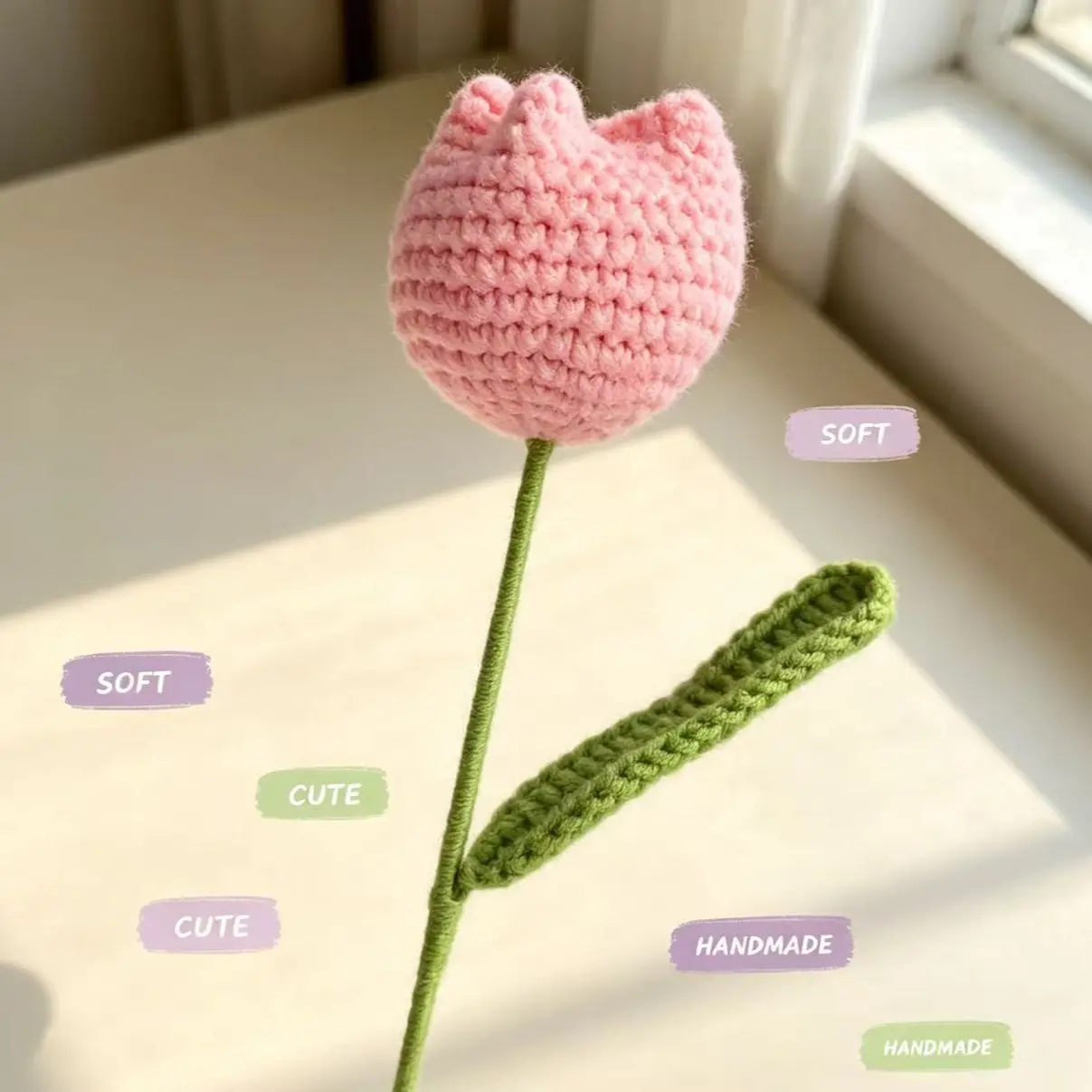 Knitted Rose Bouquet, Artificial Flowers, Handmade, Perfect for Christmas, Birthday Gifts, Friends, Business Events