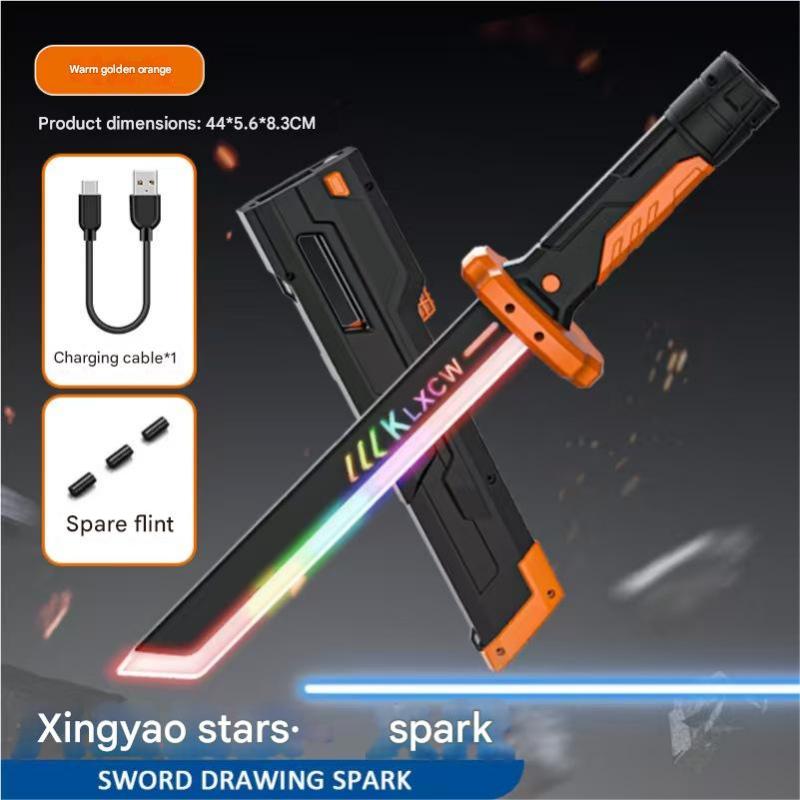 Shipped from the United States Light-Up Sparkle Sword Toy for Boys Safe Non-Toxic Galaxy Warrior Blade with Laser Spray Effect Flashing LED Lights Ultimate Electronic Sparkle Ignite the Stars with Cool Laser Saber Sounds & Body Light for Pa
