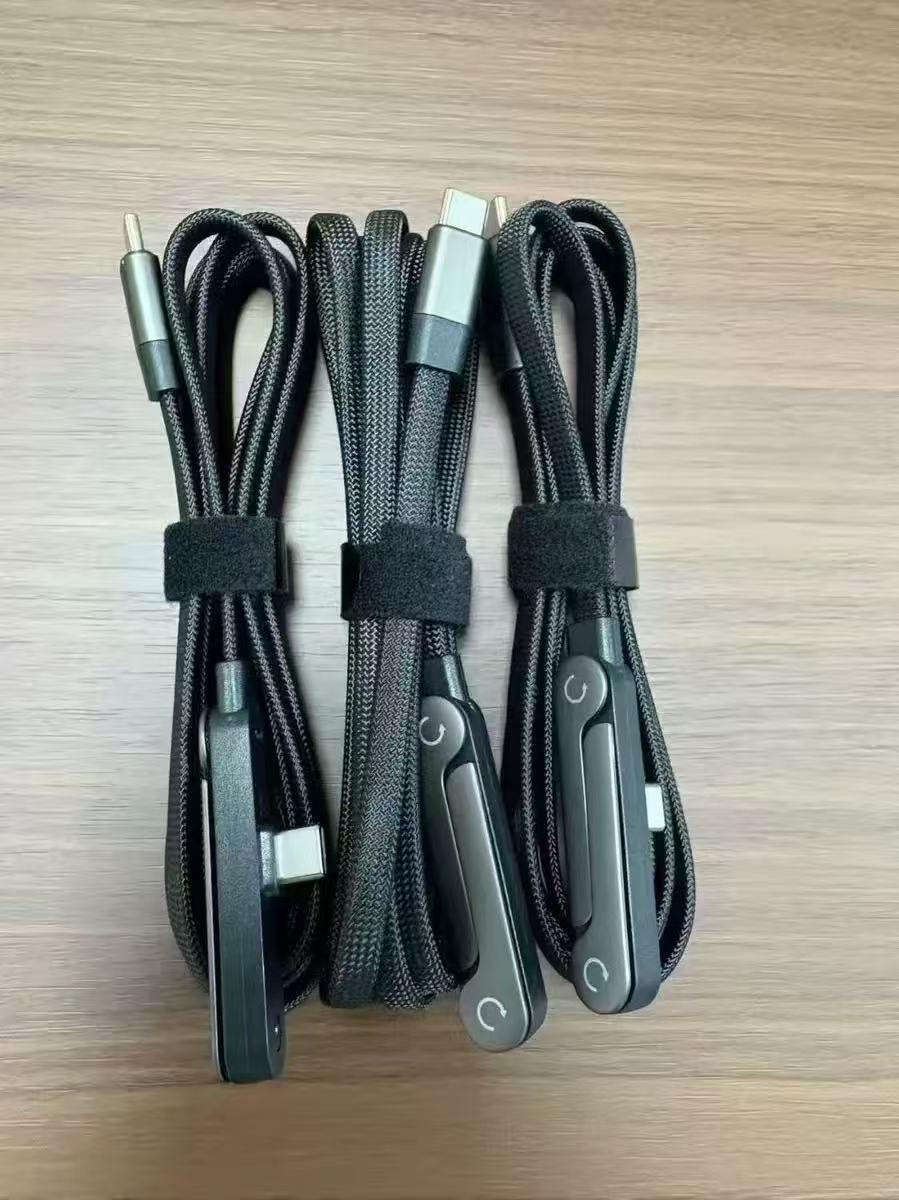 240W Fast Charging Foldable Phone Stand Cable for iPhone 17 Right Angle Quick Charge Cord