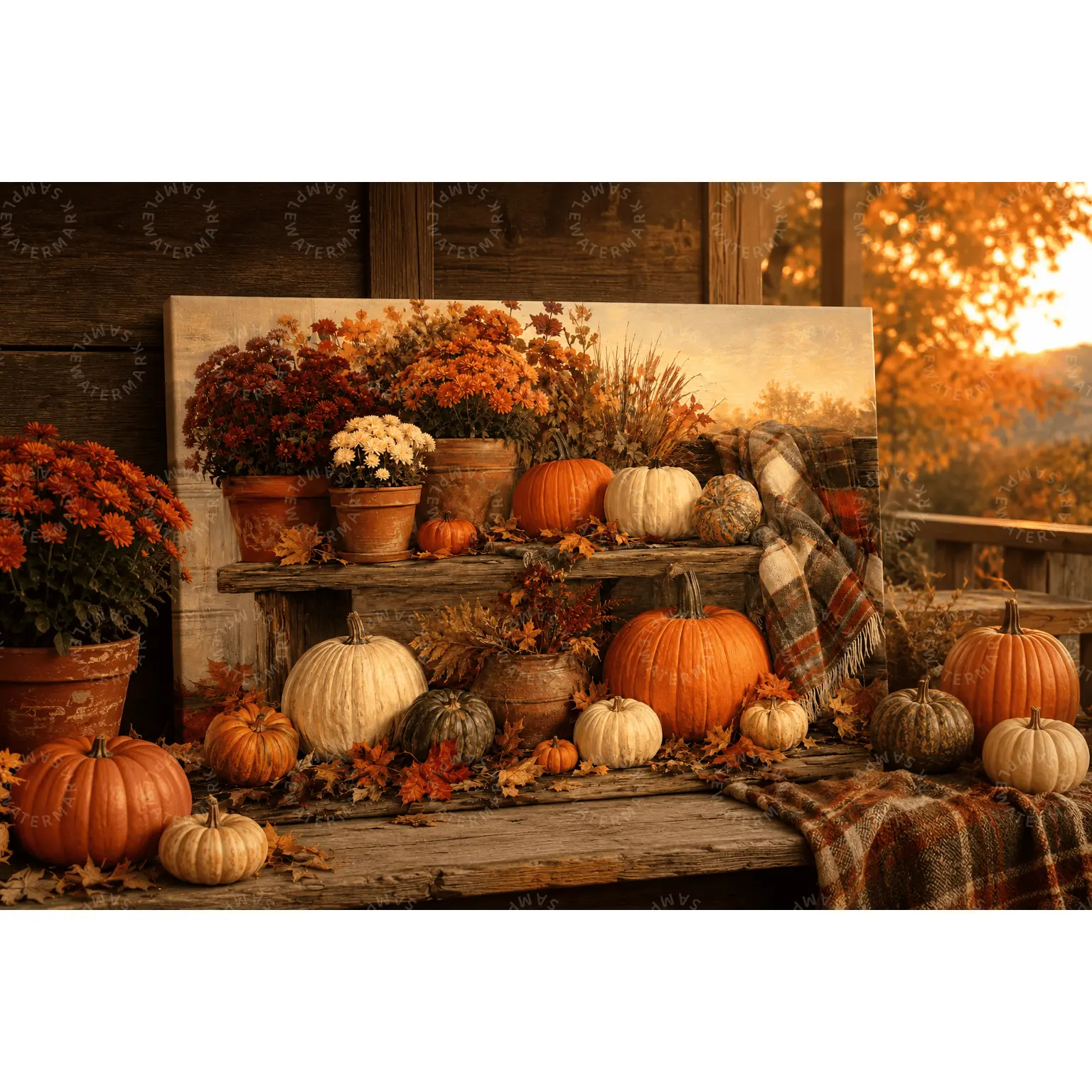 Autumn Pumpkin Canvas Poster, Rustic Fall Harvest Wall Art, Farmhouse Thanksgiving Decor, Cozy Seasonal Aesthetic Poster, Living Room Decor, Bedroom Wall Art, Entryway Decor, Home Decor Gift