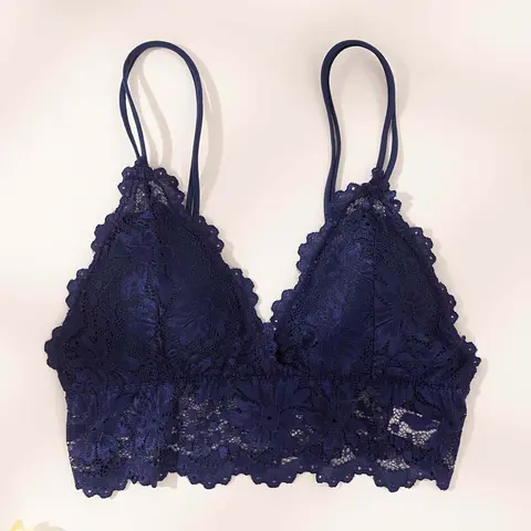 1/2/3/5PCS Trendy Exquisite Lace Bralette Wire-Free Bra  Comfortable & Breathable Seamless Lingerie  Sexy Floral Embroidery Camisole  Multi-color Options Lace Wirefree Bra