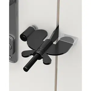 Upgraded Portable Door Lock Home Security Hotel Door Locks  Travelers with Protective Silicone Caps, Travel Lock  Hotel Door Toolless Installation - Ideal  Travel Hotel Home Apartment, Black