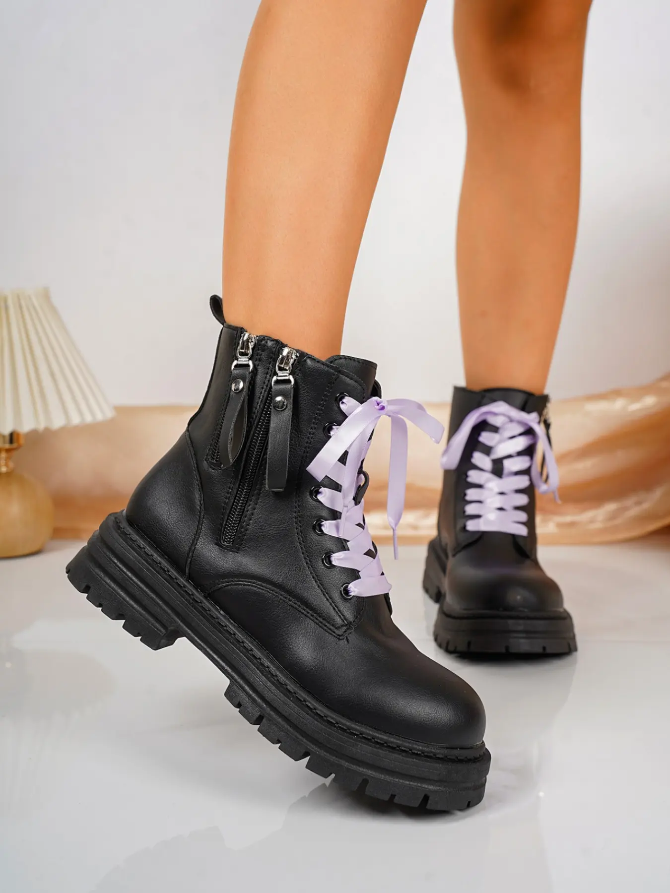 Soft Ribbon Boots, Anti-Slip Thick Sole, Student Daily Wear, Sweet Cool Workwear, Women's Short Boots, All Seasons