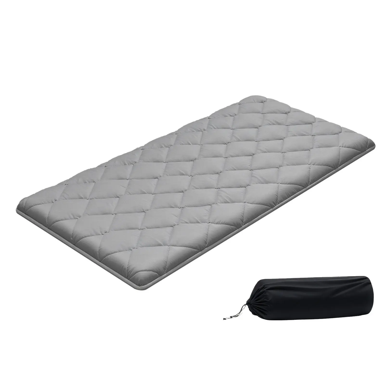 【DealsForYouDays】VEVOR Compact 9-Layer Thick Japanese Tatami Sleeping Mat, Twin Size Foldable Futon with Storage Bag & Fastener, 80x39x3.5in Gray Floor Mat for Dormitory, Meditation
