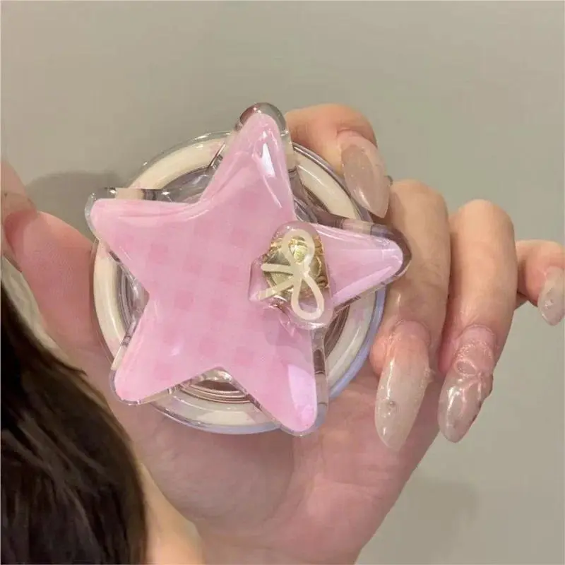 MagSafe-Compatible Silicone Magnetic Phone Holder Grip, 3D Pink Star with Bow Knot Cute Kawaii Pop Socket, Universal Mobile Phone Accessory for iPhone & Android Devices, Accessories, Cute Accessories