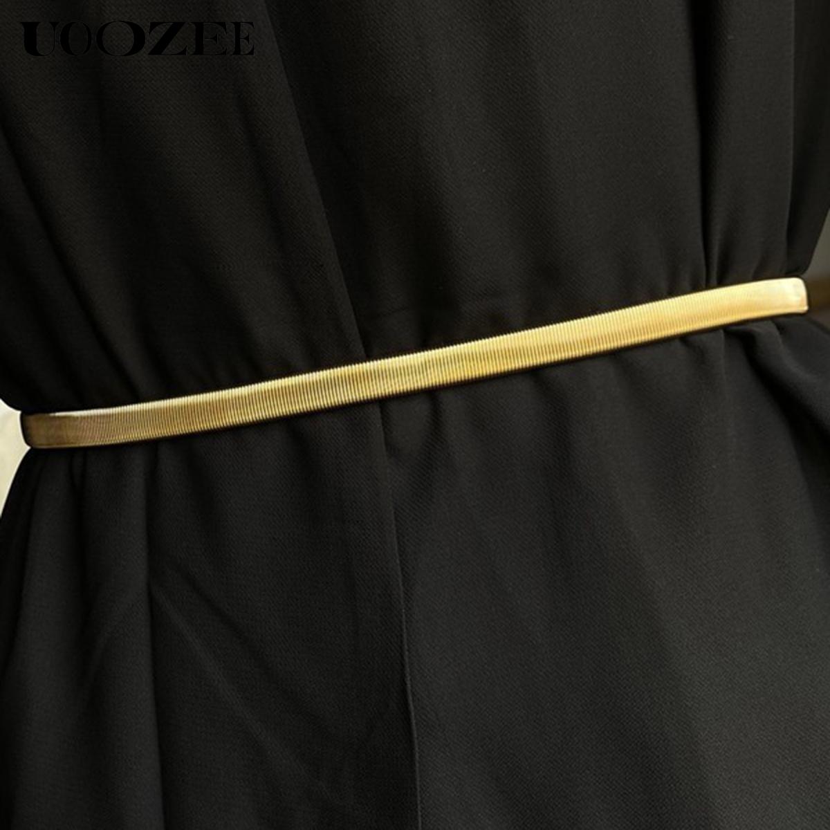 Buckle Geometric Pleated Solid Color Belts