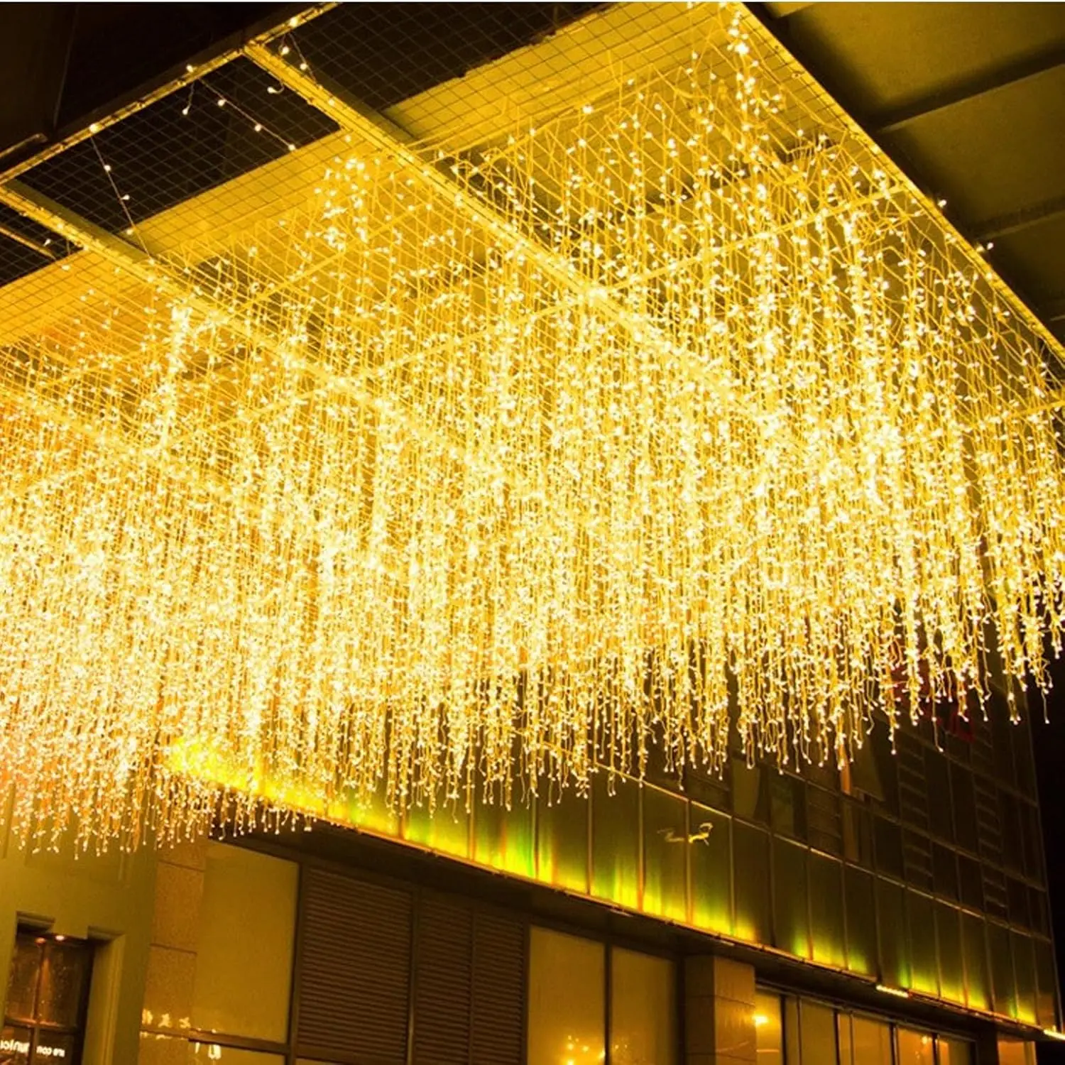 LED Icicle String Lights, Christmas Icicle Lights 16.4FT 216 LEDs Window Curtain  Fairy Lights Plug in 8 Modes for Wedding Party Bedroom Garden Patio Outdoor Indoor (Warm White, 5)