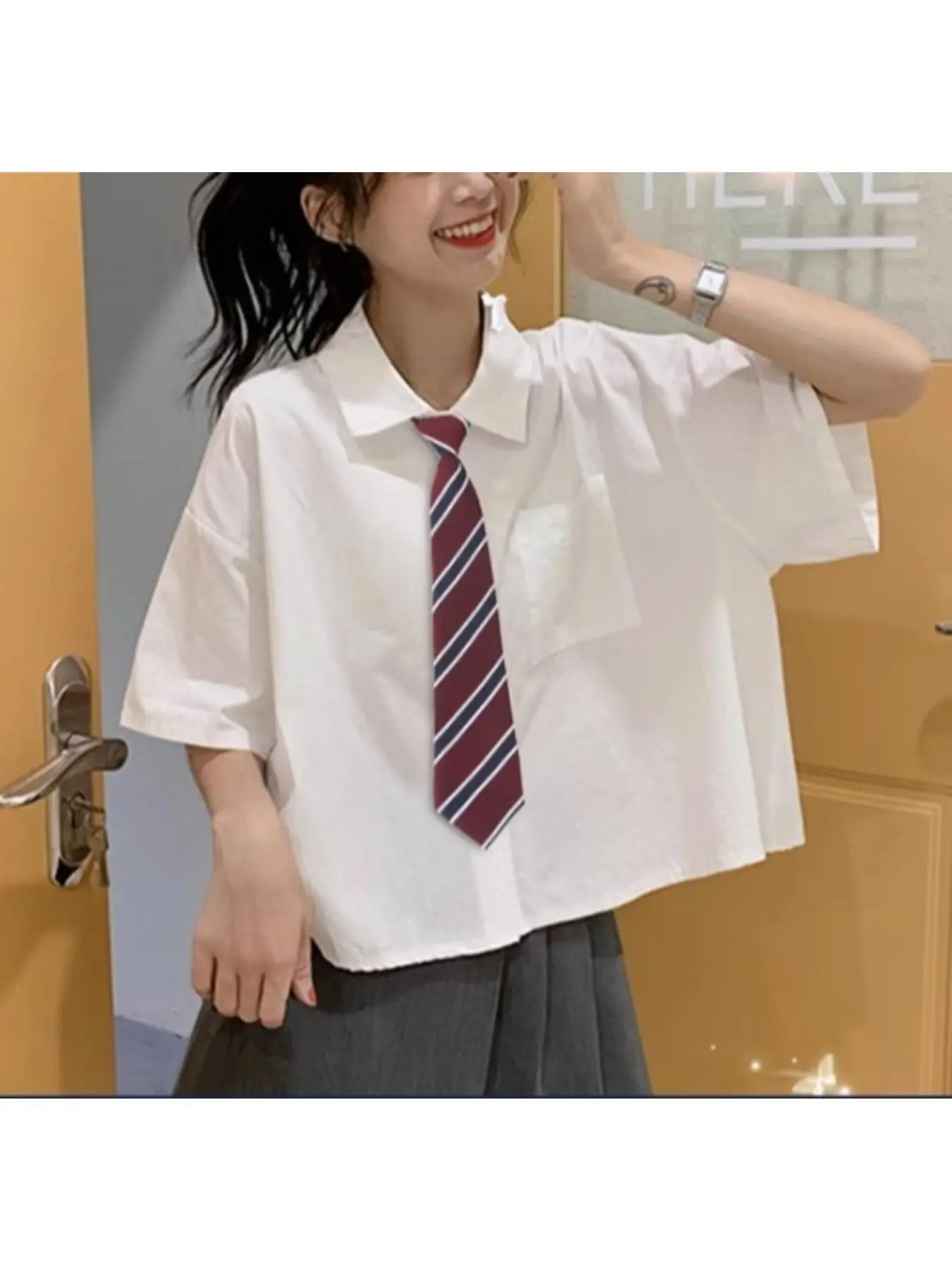 Graduation Party Photo Prop Burgundy Pre-tied Bow Tie Ladies Sailor Outfit Decorative Necktie