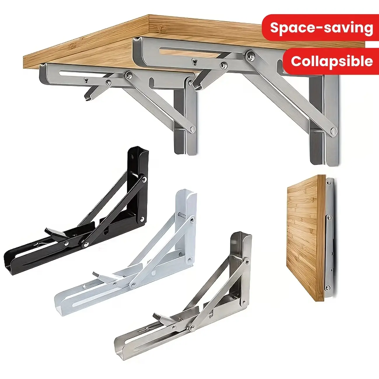 Stainless Steel Folding Shelf Stand, Space Saving DIY Rack, Floating Triangle Bracket, Wall Mounted Triangular Support, DIY Project