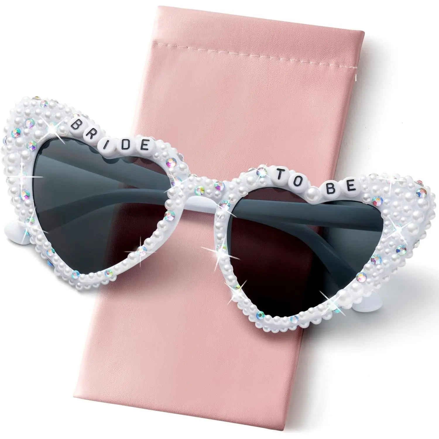 Bride To Be Sunglasses - Rhinestone  Heart Shaped Sunglasses, Bachelorette Party Engagement
