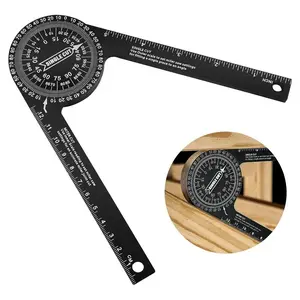 Aluminum Miter Saw Protractor | 7-Inch Rust Proof Angle Finder Featuring Precision Laser Engraved Scales with Measuring Rulers for Carpentry, Crown Molding Tool, Baseboard, Measuring Tools