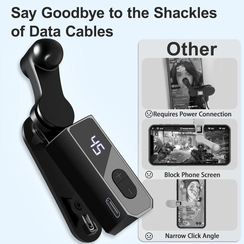 Portable Auto Clicker for iPhone iPad Android Built-in Battery with Strong Battery Life Hands-Free Silent Operation Handy, Auto Tapper for Tiktok Live, Gaming, Likes & Reward Tasks (Black)